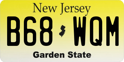 NJ license plate B68WQM