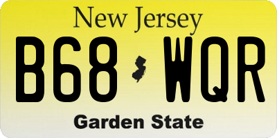 NJ license plate B68WQR