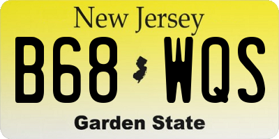 NJ license plate B68WQS