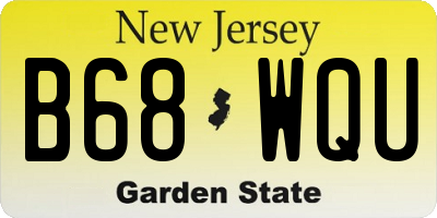 NJ license plate B68WQU
