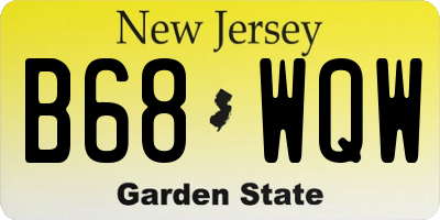 NJ license plate B68WQW