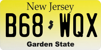 NJ license plate B68WQX
