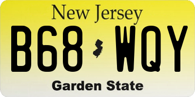 NJ license plate B68WQY