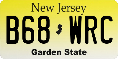 NJ license plate B68WRC