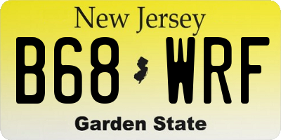 NJ license plate B68WRF