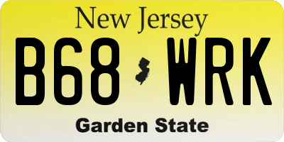 NJ license plate B68WRK