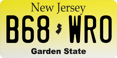 NJ license plate B68WRO