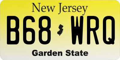 NJ license plate B68WRQ