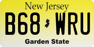 NJ license plate B68WRU