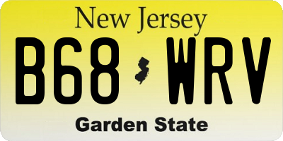 NJ license plate B68WRV