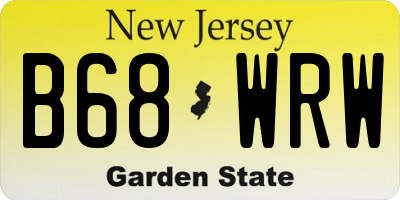 NJ license plate B68WRW
