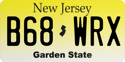 NJ license plate B68WRX