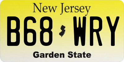 NJ license plate B68WRY