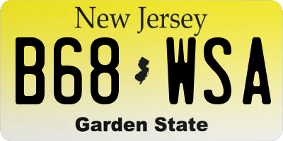 NJ license plate B68WSA