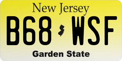 NJ license plate B68WSF
