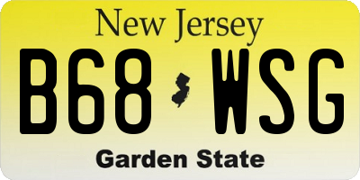 NJ license plate B68WSG