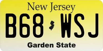 NJ license plate B68WSJ