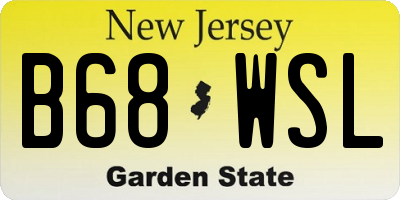 NJ license plate B68WSL