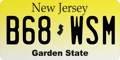 NJ license plate B68WSM