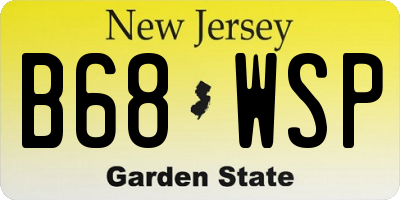 NJ license plate B68WSP
