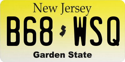 NJ license plate B68WSQ