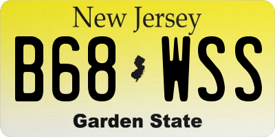 NJ license plate B68WSS