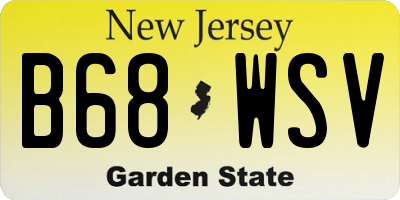 NJ license plate B68WSV