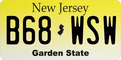 NJ license plate B68WSW