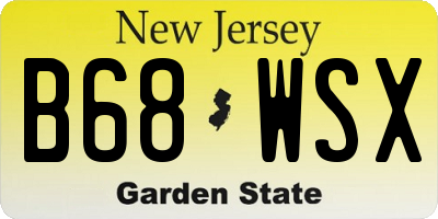 NJ license plate B68WSX
