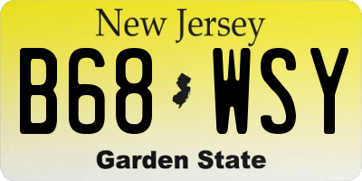 NJ license plate B68WSY