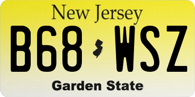 NJ license plate B68WSZ