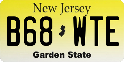 NJ license plate B68WTE