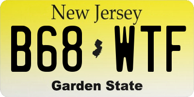 NJ license plate B68WTF