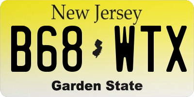 NJ license plate B68WTX