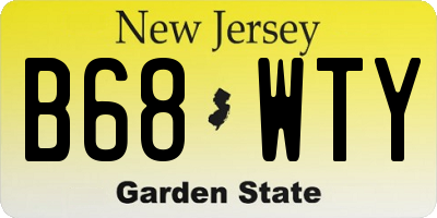 NJ license plate B68WTY