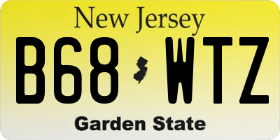 NJ license plate B68WTZ