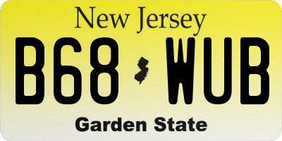 NJ license plate B68WUB