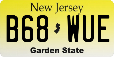 NJ license plate B68WUE