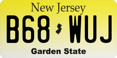 NJ license plate B68WUJ