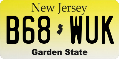 NJ license plate B68WUK