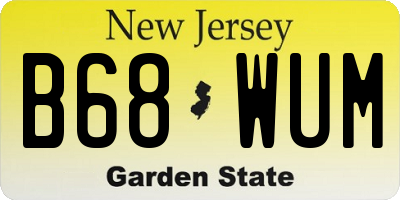 NJ license plate B68WUM