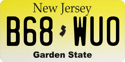 NJ license plate B68WUO