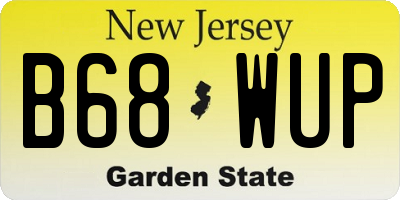 NJ license plate B68WUP