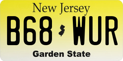 NJ license plate B68WUR
