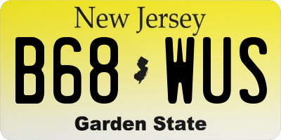 NJ license plate B68WUS