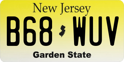 NJ license plate B68WUV