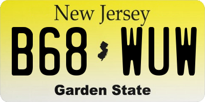 NJ license plate B68WUW
