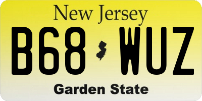 NJ license plate B68WUZ