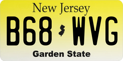 NJ license plate B68WVG