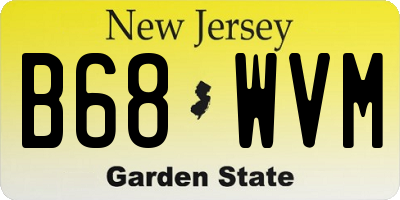 NJ license plate B68WVM